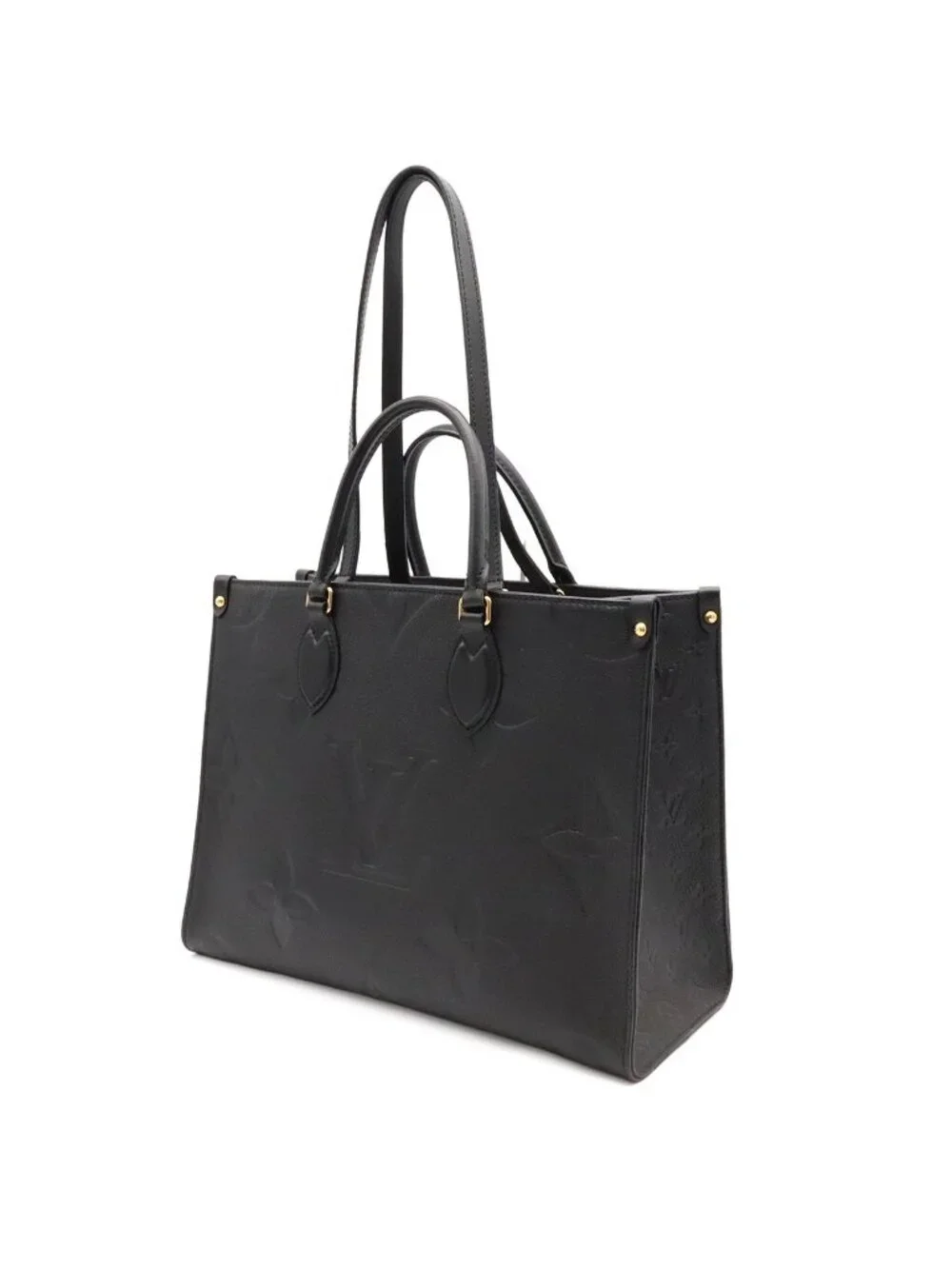 Louis Vuitton Monogram Empreinte on the Go MM Tote 2-Way Shoulder Noir Black